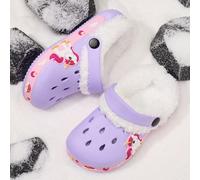 1 paire de sabots confortables, à la mode, décontractés, légers et chauds, doublés, pour tout-petits garçons, adaptés à l'hiver EUR22,EUR23,EUR24,EUR25,EUR26,EUR27,EUR28Cartoon,graphique