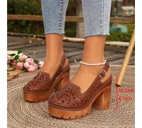 1 paire de sandales à talons hauts confortables et polyvalentes, convenant pour sortir, les vacances et les fêtes EUR36,EUR37,EUR38,EUR39,EUR40,EUR41,EUR42,EUR43Plantes