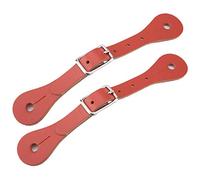 1 paire de sangle pour éperons équestres en cuir véritable fait main, sangle pour éperons d'équitation western avec boucle métallique réglable pour hommes, accessoires en cuir dura (Brun)