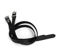 1 Paire de Sangles D'éperons pour Chevaux, Sangles D'éperons pour Chevaux avec Surface en PU et Cuir, Boucle en Acier Inoxydable pour Chevaux de Toutes Tailles, 50 Cm, Noir