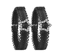 1 paire de sangles élastiques réglables pour chaussures à talons hauts - Ceinture anti-relâchement avec boucles en strass pour femme - Sangles amovibles, Black Star Shape, Taille unique