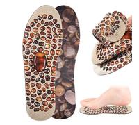 1 paire de semelles de massage, imitation galets pour chaussures de massage pour fasciite plantaire et soulagement des douleurs aux pieds, double face, utilisables, coupables et lavables (taille L)