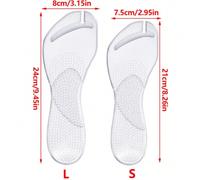 1 paire de semelles intérieures coussinées en gel pour sandales tongs, doublure de protection pour tongs, coussinets antidérapants pour chaussures Noir-taille L,Code couleur transparent-S,Code noir-S,