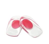 1 paire de semelles intérieures en gel de silicone souple pour coussin de pied, demi-talon, coussinets d'augmentation de la hauteur (rouge, taille S (10,4 x 5 x 1,7 cm)