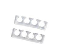1 paire de séparateurs d'orteils en silicone souple, 6 couleurs, flexibles pour vernis à ongles, outils de pédicure (Blanc)