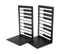 1 paire de serre-livres décoratifs en métal pour étagères, notes de musique, serre-livres antidérapants pour l'école, le bureau, la bibliothèque, serre-livres en métal noir