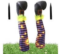 1 Paire de sorcières Jambes décor d'halloween, 17 méchants à l'envers des Pattes de sorcières à la Bande 3D avec des enjeux et la lumière LED pour Le Jardin pelouse la fête