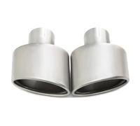 1 paire de sorties d'échappement universelles en acier inoxydable for voiture, sortie 150 mm, silencieux ovale biseauté(ID-60mm)