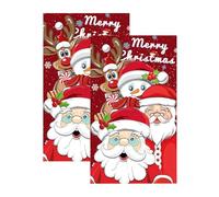 1 paire de stickers piliers de voiture | Père Noël décoration de voiture B autocollant pilier pour voiture, évaluation de Noël, autocollant de porte de voiture pour murs, miroirs, tables