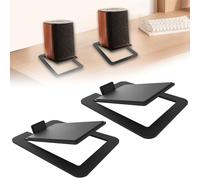 1 paire de supports de haut-parleur avec amortissement des vibrations, angle d'inclinaison de 16°, capacité de charge de 10 kg, support universel pour haut-parleurs PC et barres de son