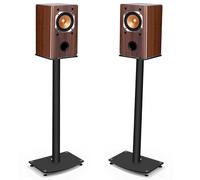 1 paire de supports universels en métal, avec plaque supérieure réglable à 45°, pour haut-parleurs d'étagère, supports de câbles, pieds interchangeables, capacité de charge de 10 kg