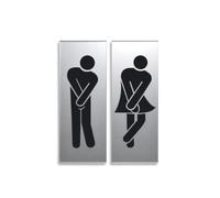 1 Paire de Toilettes rigolotes Autocollantes pour WC - 1 mâle et 1 Femelle - en Acrylique (3 Dimensions) - 16 x 6 x 0,3 cm - Signes de Toilettes drôles - Toilettes