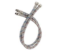1 paire de tuyaux d'arrivée d'eau froide et chaude à tête unique, connecteur remplacement for robinet cuisine en acier inoxydable tissé(100cm)