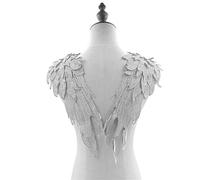 1 paire d'écussons brodés ailes d'ange pour vêtements de mode, accessoire de costume pour décoration de robe, appliques symétriques en dentelle florale