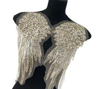 1 paire d'écussons brodés élégants en forme d'aile pour femmes - Décorations d'épaule pour une tenue décontractée et une tenue d'événement - Broche unique en forme d'