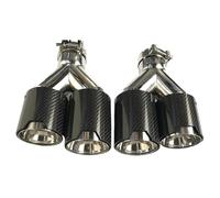 1 paire d'embouts de silencieux d'échappement quadruples en fibre de carbone, double embout de queue, buse de système d'échappement compatible avec la série BMW(ID 80MM-OD 105MM)