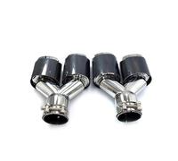 1 Paire D'embouts D'échappement Doubles Style Y Embouts De Silencieux Tuyau D'échappement Double Embouts Quadruples Universels D'Échappement(57mm in-89mm out)