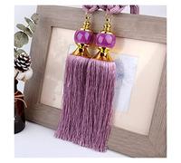 1 paire d'embrasses de rideaux avec pompon, boule cristal, corde, support à franges, boucle, accessoires décoration salle(21)
