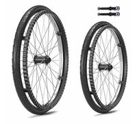 1 Paire d'Ensembles de Roues de Rechange Solides, Roues Arrière de Fauteuil Roulant de 16/20/22/24 pouces, 24×1 Pneus Accessoires pour Déambulateurs et Rollators(50cm(20inch))