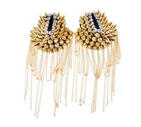 1 paire d'épaulettes pour homme en cristal avec strass et rivets punk - Doré, Medium, Gemme