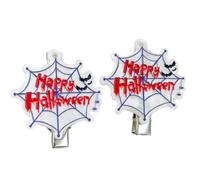 1 paire d'épingles à cheveux antidérapantes pour Halloween avec tête de mort, citrouille, squelette, breloque légère en acrylique pour les fêtes costumées. Barrettes à cheveux pour costumes