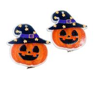 1 paire d'épingles à cheveux antidérapantes pour Halloween avec tête de mort, citrouille, squelette, breloque légère en acrylique pour fête costumée, pince à cheveux tête de mort