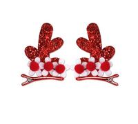 1 paire d'épingles à cheveux en forme de bois de cerf de Noël pour filles - Paillettes à paillettes - Pour festival - Pour enfants - Pour la vie quotidienne - Grande taille - Jolie pour femme - Petite