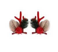 1 paire d'épingles à cheveux en forme de bois de cerf de Noël pour filles - Paillettes à paillettes - Pour festival - Pour enfants - Pour la vie quotidienne - Grande taille - Jolie pour femme - Petite