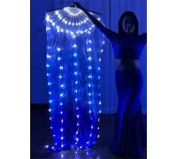 1 paire d'éventails en soie à LED pour danse du ventre - Voiles de soie chinoise - Costume de fête