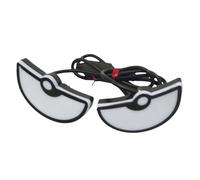 1 Paire Devil Eyes, Phares Ronds Demi-Sphère LED Rouge 2W 12V, Clignotant, Pour Décorations et Feux de Plaque de Motocyclette, Universel