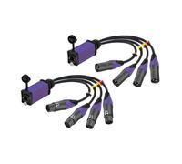 1 paire d'extension multi-réseau STP RJ45 Cat5/6 à 4 canaux XLR 3 broches for l'audio de scène en direct, le son, l'éclairage et le Studio d'enregistrement(D1001-Black-Purple,0.15M)