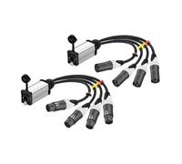 1 paire d'extension multi-réseau STP RJ45 Cat5/6 à 4 canaux XLR 3 broches for l'audio de scène en direct, le son, l'éclairage et le Studio d'enregistrement(D1001-Black-White,0.2M)