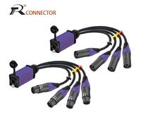 1 paire d'extension multi-réseaux STP RJ45 Cat5/6 à 4 canaux XLR 3 broches pour Audio de scène en direct, son, éclairage, studio d'enregistrement audio D1001-Noir-Noir