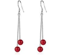 1 paire femmes boucles d'oreilles bijoux perle rouge percée oreille goujon crochet boucle d'oreille clip dame bijoux accessoires amour cadeau confortable et respectueux de l'environnementOpération fac