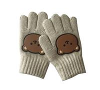 1 Paire Gants D Hiver 2023 Garçons Filles Chaudes Mitaines Épaisses À Cinq Doigts Ours De Dessin Animé Pendant 3 À 7 Ans