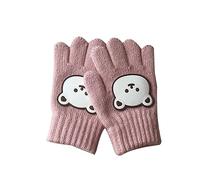 1 Paire Gants D Hiver 2023 Garçons Filles Chaudes Mitaines Épaisses À Cinq Doigts Ours De Dessin Animé Pendant 3 À 7 Ans