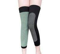 1 Paire Genouillères Hiver Épaisses Élastiques Chauffe-Genou Antidérapant Genouillères Tricoté avec Doublure Thermique Soutien de Genou Chaud Manchon de Genou pour Course Danse Yoga, Noir Long, XL