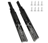 1 Paire Glissière De Tiroirs 45mm Montage Latéral 3Plis Glissière Téléscopique Amortisseur Coulisse Tiroir Avec Roulements À Billes 45 Kg Charge Pour Placard Et Cuisine(Noir,8 in)