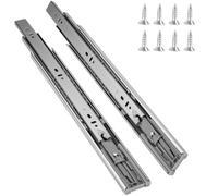 1 Paire Glissière De Tiroirs 45mm Montage Latéral 3Plis Glissière Téléscopique Amortisseur Coulisse Tiroir Avec Roulements À Billes 45 Kg Charge Pour Placard Et Cuisine(Argent,8 in)