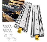 1 Paire Glissiere pour Tiroir Charge Lourde avec Serrure Coulisse Tiroir Extension Complète À Roulement À Bille 1500 1600 1700 1800 1900 2000mm Charge Max 220kg Largeur 76mm(Yellow,750mm/30in)