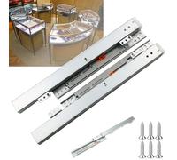 1 Paire Glissiere pour Tiroir pour Tiroir Encastrées, Coulisse Tiroir a Extension Complète a Fermeture, Glissières Silencieuses de 20cm-75cm, Charge Maximale de 60kg, Installation par le Bas(25cm/10in