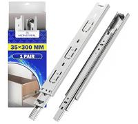 1 Paire Glissiere pour Tiroir sur Roulement à Billes 300 mm x H 35 mm avec Extension Complète - Télescopiques Coulisse Tiroir Fabriqué en Acier Zingué - Garantie de 10 Ans - MONTERAL