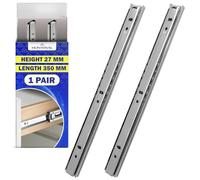 1 Paire Glissiere pour Tiroir sur Roulement à Billes 350 mm x H 27 mm - Télescopiques Coulisse Tiroir Ont une Extension Partielle de 236 mm - Garantie de 10 Ans - MONTERAL