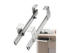 1 Paire Glissières Pour Clavier Extension 30 35 40cm Rail Meuble Tiroir Coulissant En Acier, À Fixer Sous Le Bureau, Réglables En Hauteur, Coulisses À Billes Pour Étagères/Plateau De Clavier(35cm)
