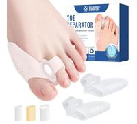 1 paire Gros Orteils Silicone séparateurs d'orteils plus 3 bouchons, Séparateurs d'Orteils en Silicone Transparent, Correcteur Hallux Valgus, Redresser les Orteils, Unisexe Hommes & Femmes