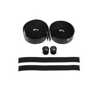 - 1 paire Guidoline de vélo lavables avec bouchons d'extrémité, 220x3cm Noir