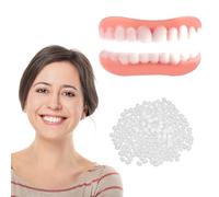 1 Paire-Immédiat Prothèses Dentaires Facette Dentaire A Poser Soi Meme Dentier Sourire Parfait Haut Et Bas, Fausse Dent Provisoire Kit Blanchiment Dentaire Pour Homme Et Femme