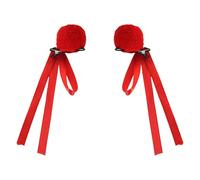 1 paire Le film de l'anime épingle à cheveux en peluche chignon ruban pince à cheveux pour enfants à la mode petites filles Cosplay Coiffe Chine Film Ne Zha Hairpin