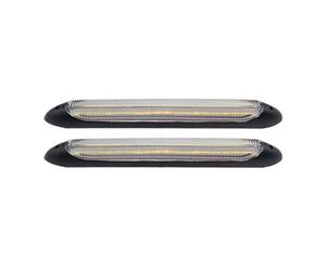 1 Paire LED Feux Jour 12V pour Mazda MX-5 MX5 RF ND NC NB NA 1989-2023, Universal LED Clignotant Séquentiels Bicolore, Bande Lumières Phare DRL étanche,23.5cm-White Yellow