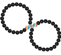1 Paire Magnetique LGBT Bracelet pour Couples Gay Pride Bracelet Lesbiennes LGBT Bisexuels Bracelets Lgbt Accessoires Lgbt Flag Bracelet Journée de la Gay Pride Connecté Bracelet Magnetique Femme